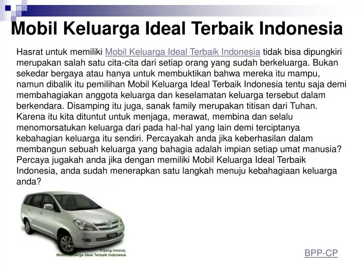 mobil keluarga ideal terbaik indonesia n.