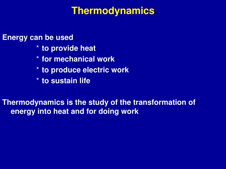 thermodynamics n.