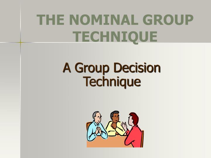the nominal group technique n.