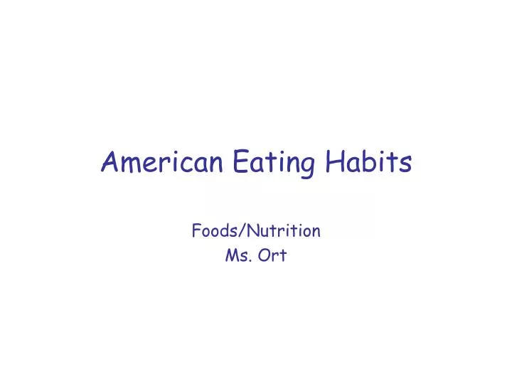 american eating habits n.