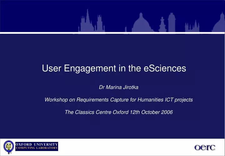 user engagement in the esciences n.