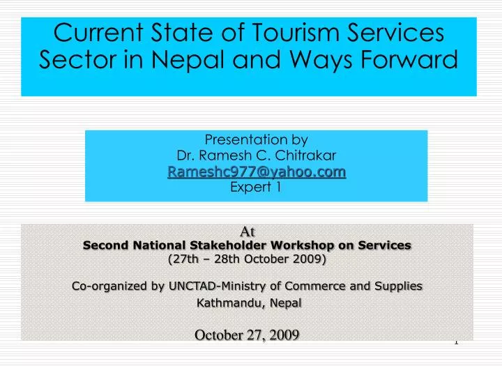 current state of tourism services sector in nepal and ways forward n.
