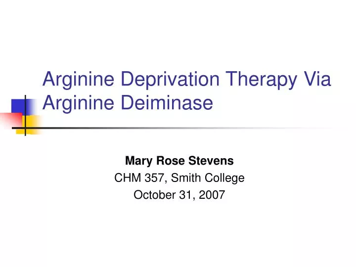 arginine deprivation therapy via arginine deiminase n.