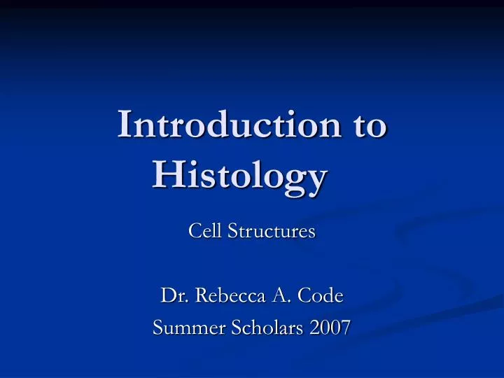 introduction to histology n.