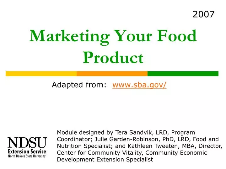 marketing your food product n.