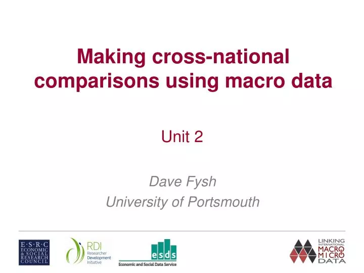 PPT Making crossnational comparisons using macro data PowerPoint