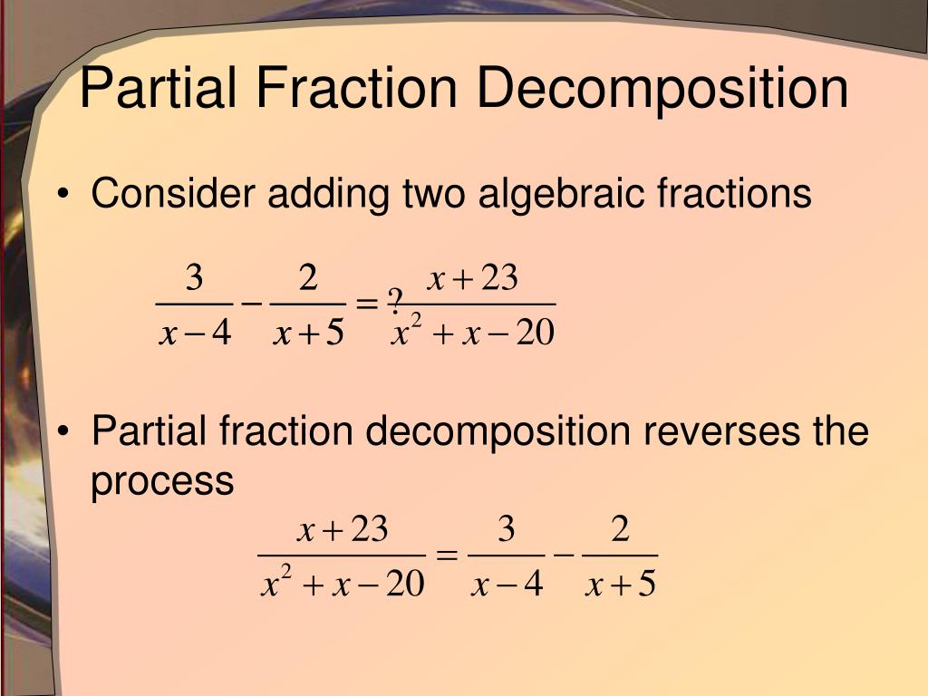 define decompose fractions