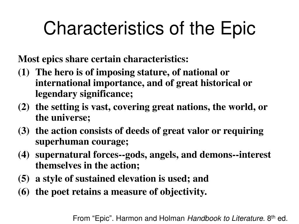 an epic poem features a weak character