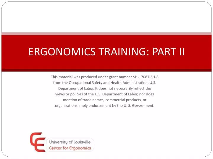 ergonomics training part ii n.