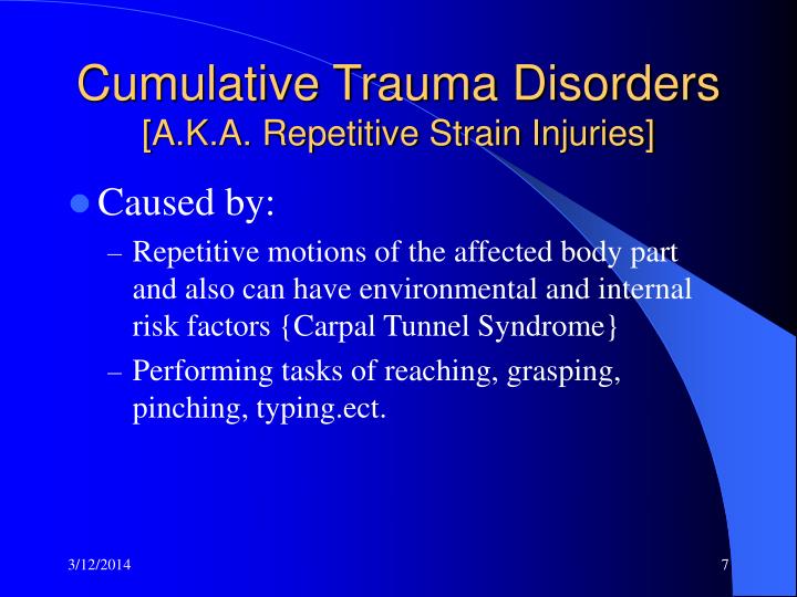 what are cumulative trauma disorders what are cumulative trauma disorders