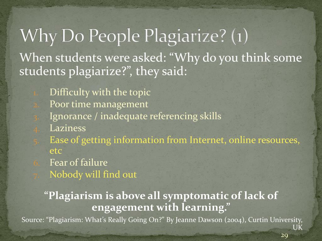 Why people plagiarize