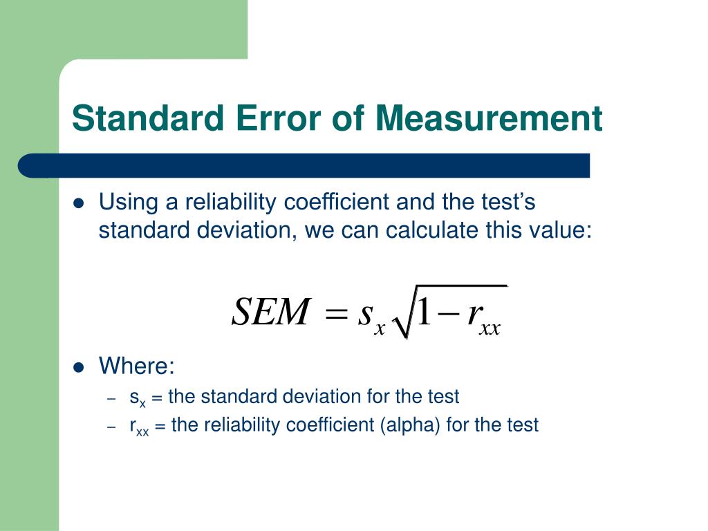 how to calculate standard error of the mea