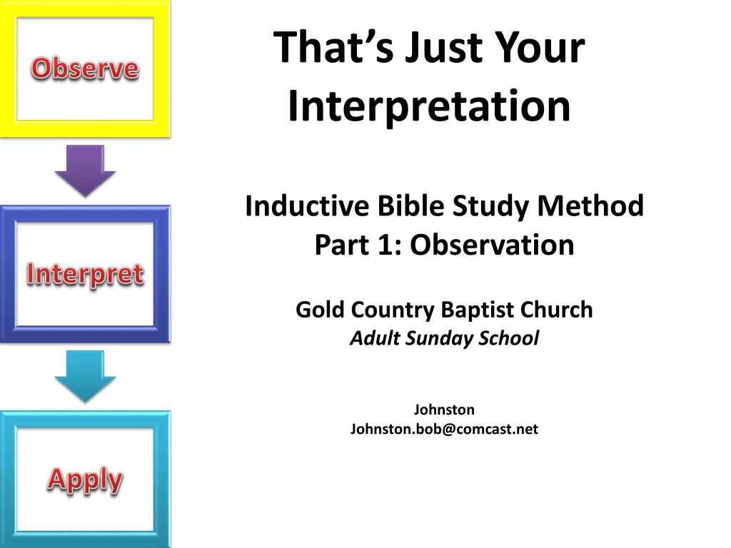 Inductive Bible Study Observation Chart