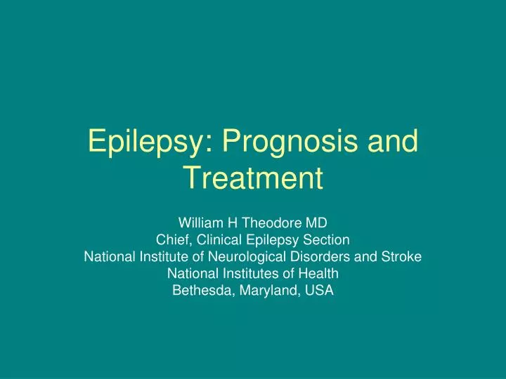 epilepsy prognosis and treatment n.