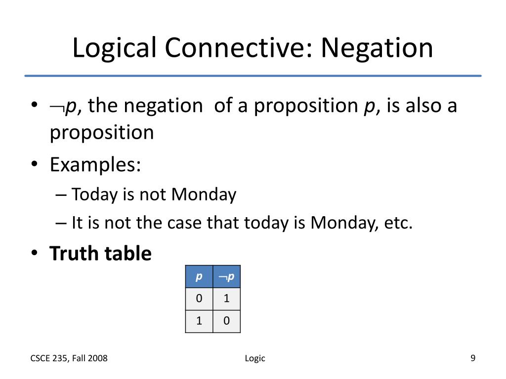 Logic Negation Conjunction Disjunction Worksheet