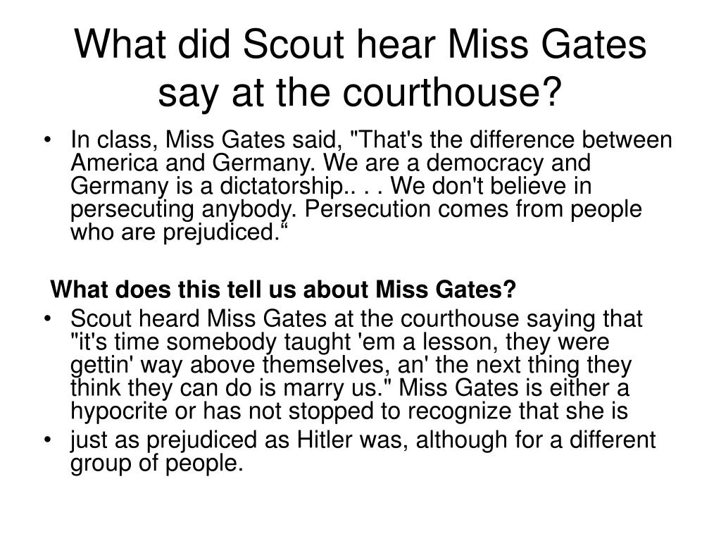 Miss Gates: Persecution