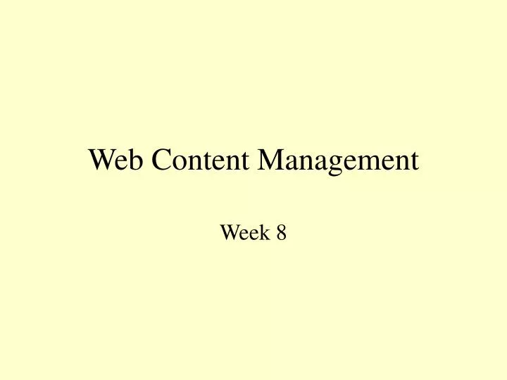 web content management n.