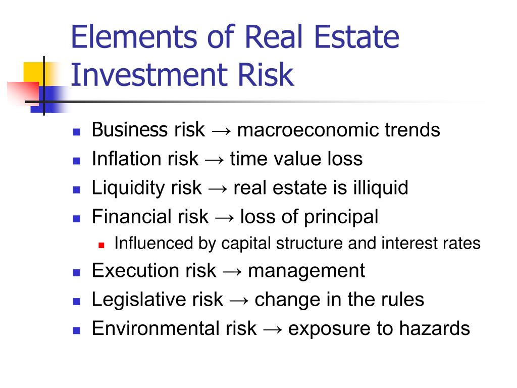 risk of investing in real estate