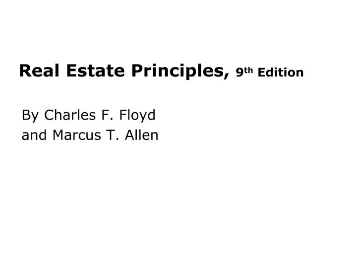 real estate principles 9 th edition n.