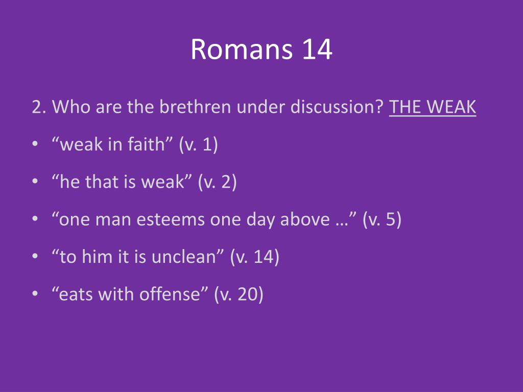 PPT Romans 14 PowerPoint Presentation Free Download ID 309669