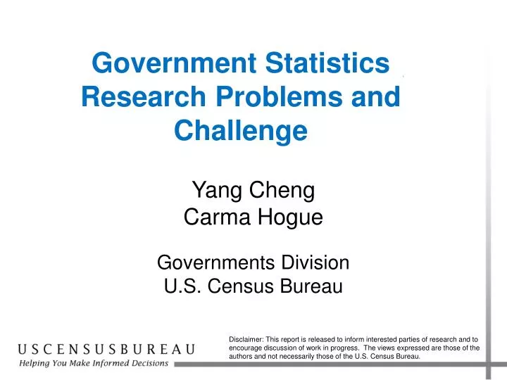 government statistics research problems and challenge n.