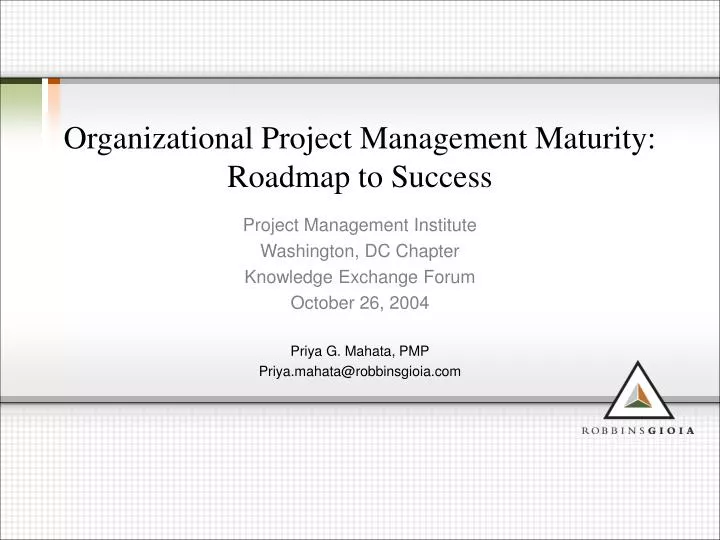 organizational project management maturity roadmap to success n.