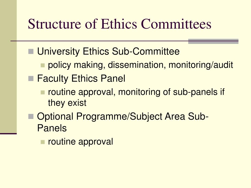 research ethics of committees