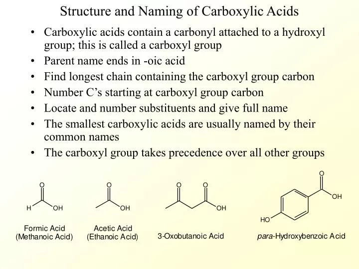 structure and naming of carboxylic acids n.