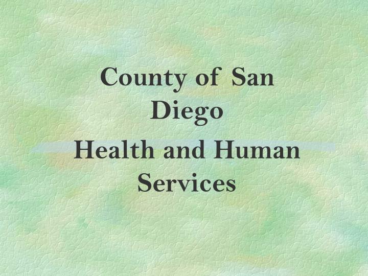county of san diego health and human services n.