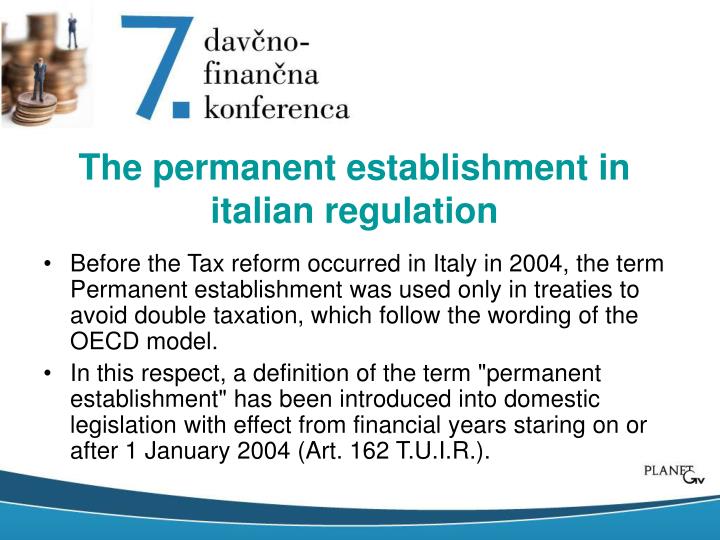a discussion of the importance of permanent establishment Interpretation and application of article 5 (permanent establishment) presented to the working party for discussion given the practical importance of these. a discussion of the importance of permanent establishment Interpretation and application of article 5 (permanent establishment) presented to the working party for discussion given the practical importance of these.