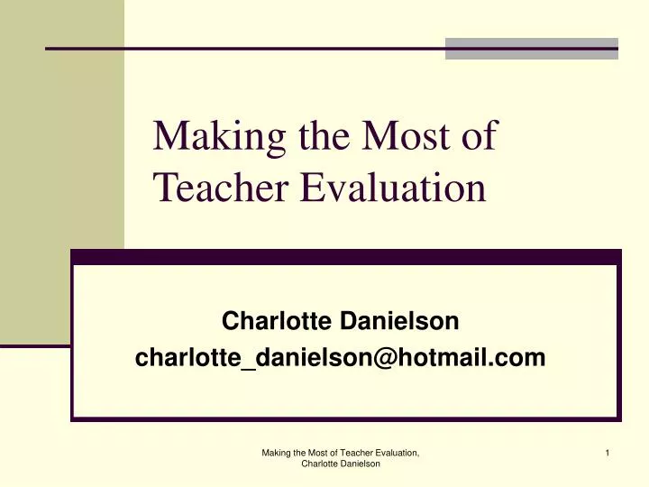 making the most of teacher evaluation n.
