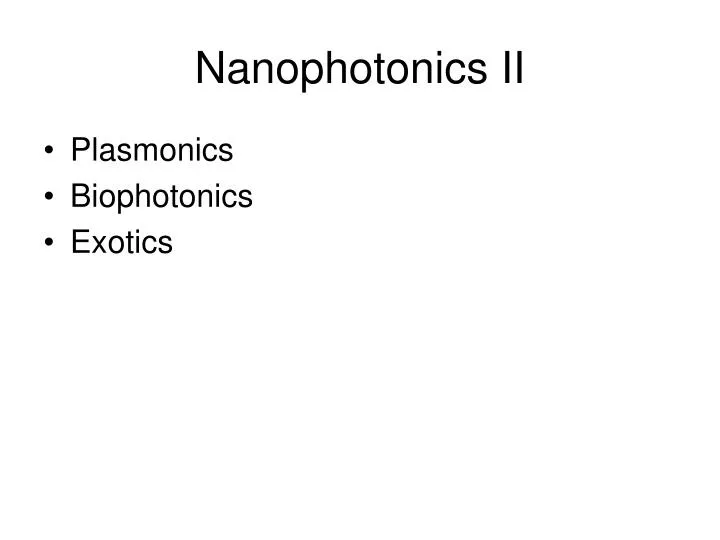 nanophotonics ii n.