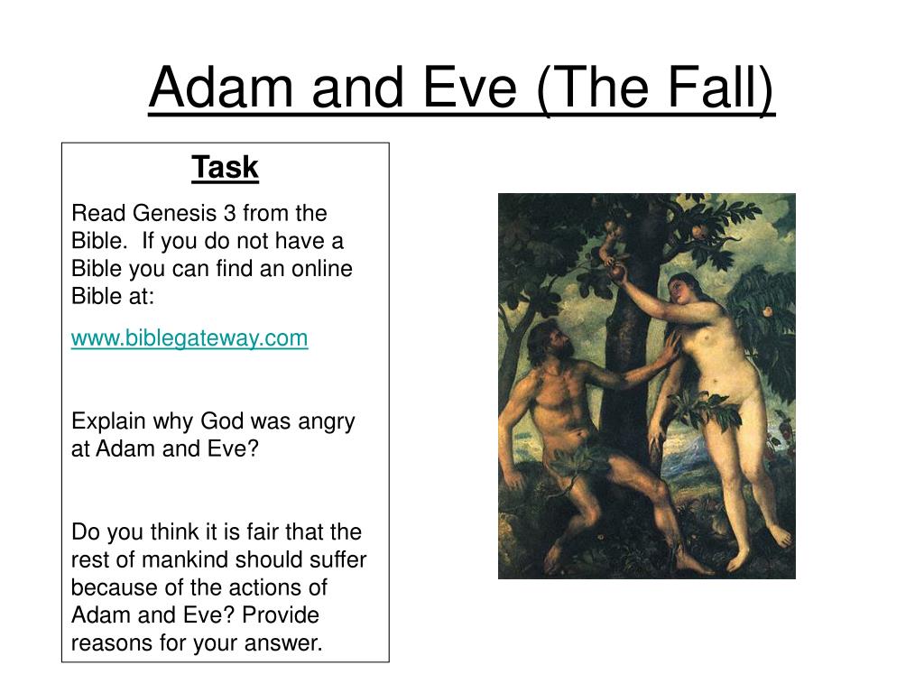 PPT - Adam and Eve (The Fall) PowerPoint Presentation, free download -  ID:311380