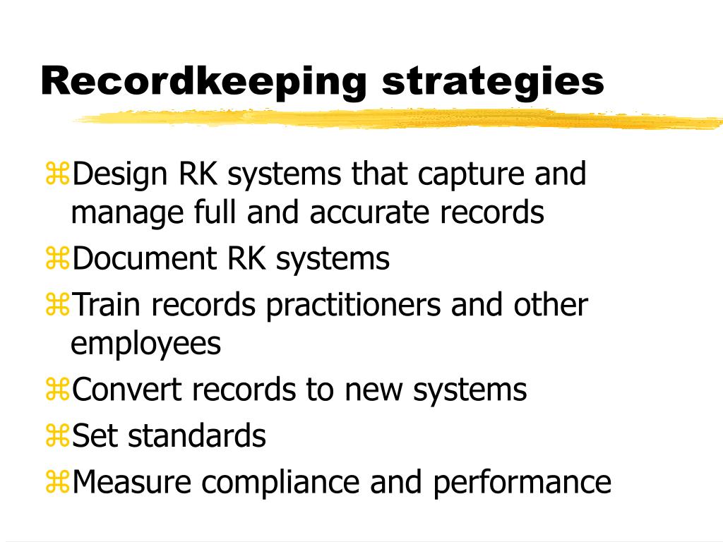 PPT Recordkeeping Standards PowerPoint Presentation, free download