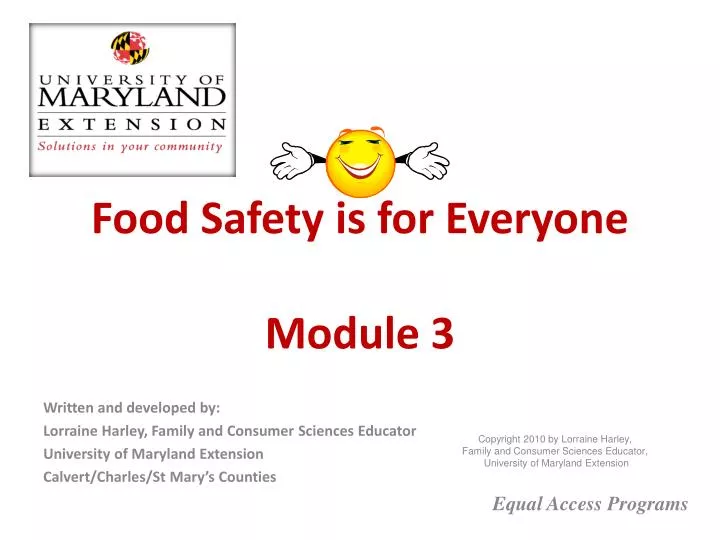 food safety is for everyone module 3 n.