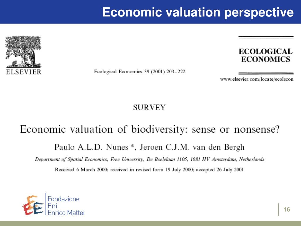PPT - Economic Valuation of Ecosystem Services and Biodiversity ...