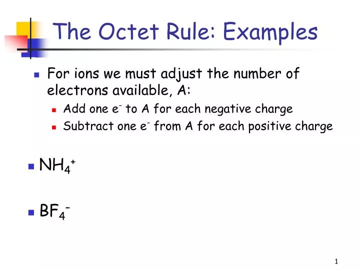 the octet rule examples n.