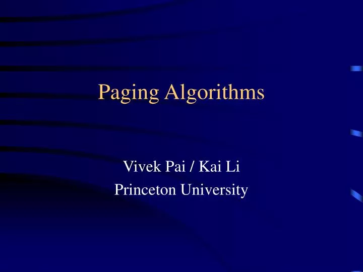 PPT Paging Algorithms PowerPoint Presentation, free download ID312688
