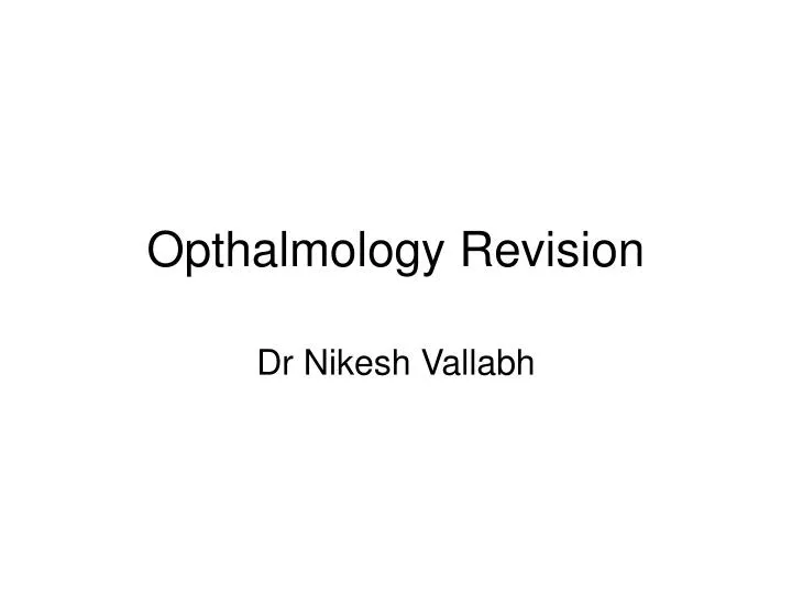 opthalmology revision n.