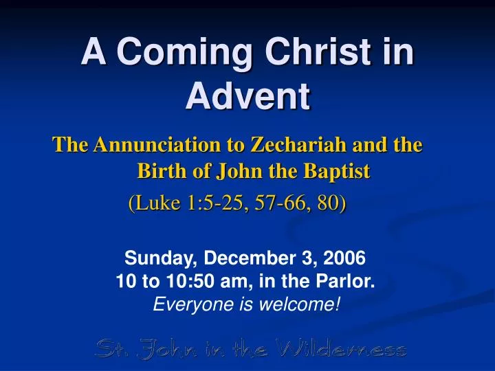 a coming christ in advent n.