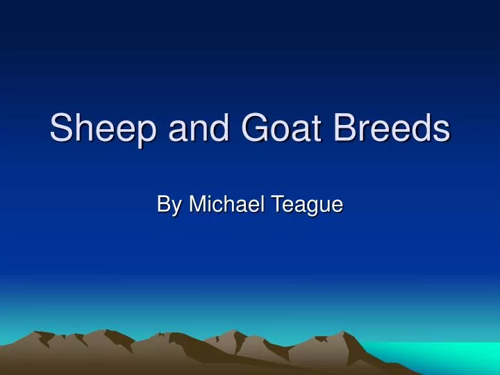 sheep and goat breeds n.