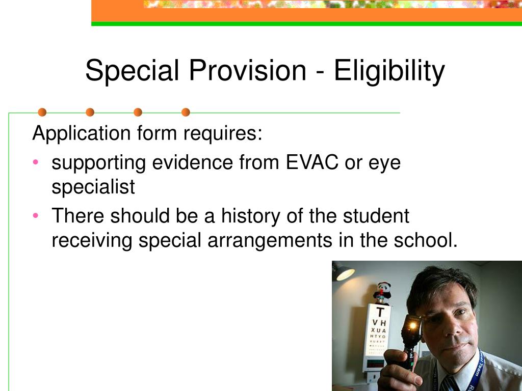 PPT Special Provision for Tests and Examinations PowerPoint