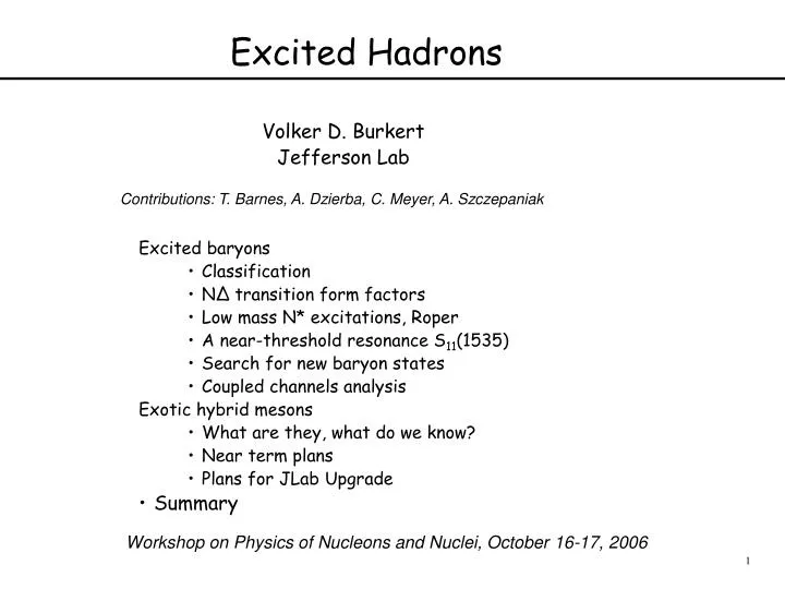 excited hadrons n.