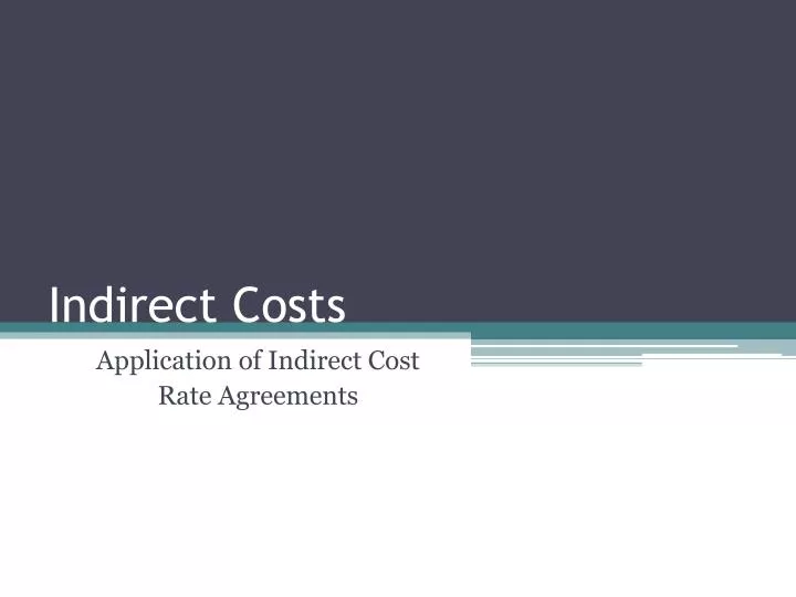 indirect costs n.