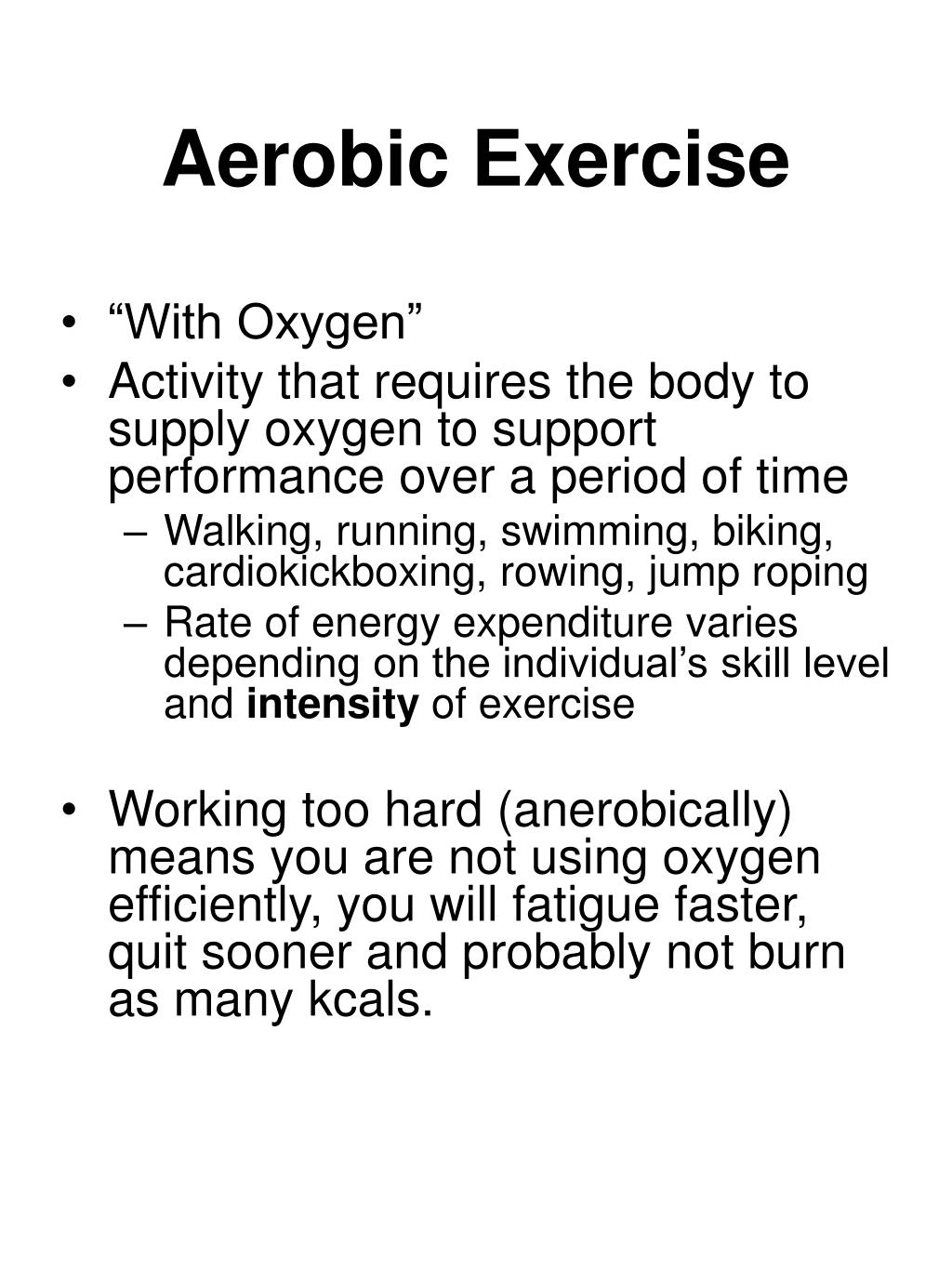 Essay exercises. Предложения с Aerobic exercise.
