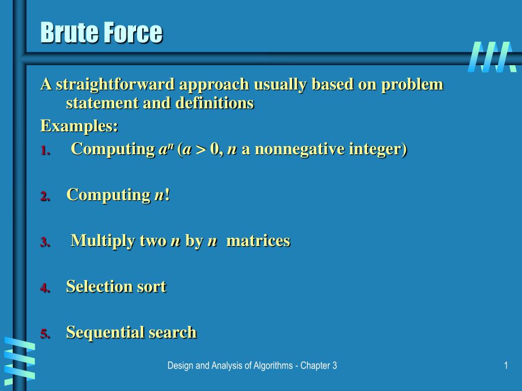 PPT Brute Force PowerPoint Presentation Free Download ID 314325