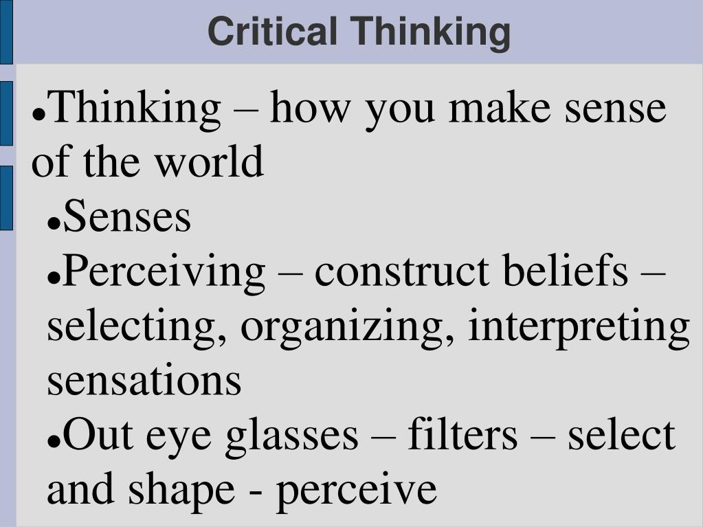 perception and critical thinking powerpoint