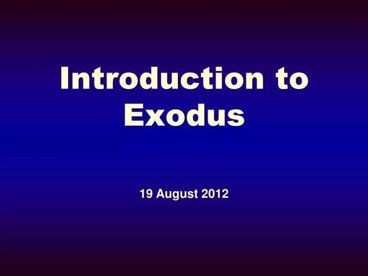 introduction to exodus n.
