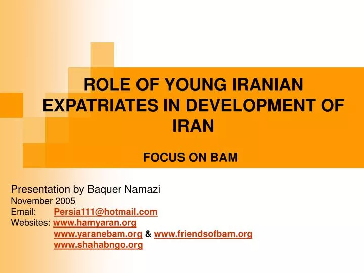 role of young iranian expatriates in development of iran n.