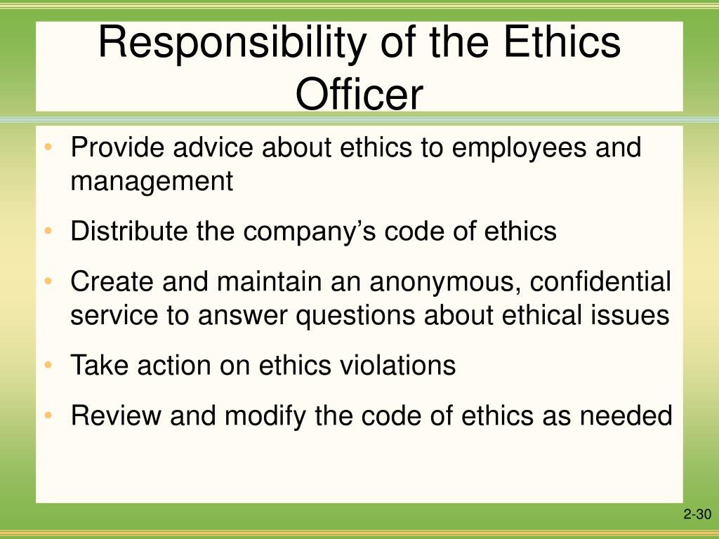 The Ethics Of Ficer